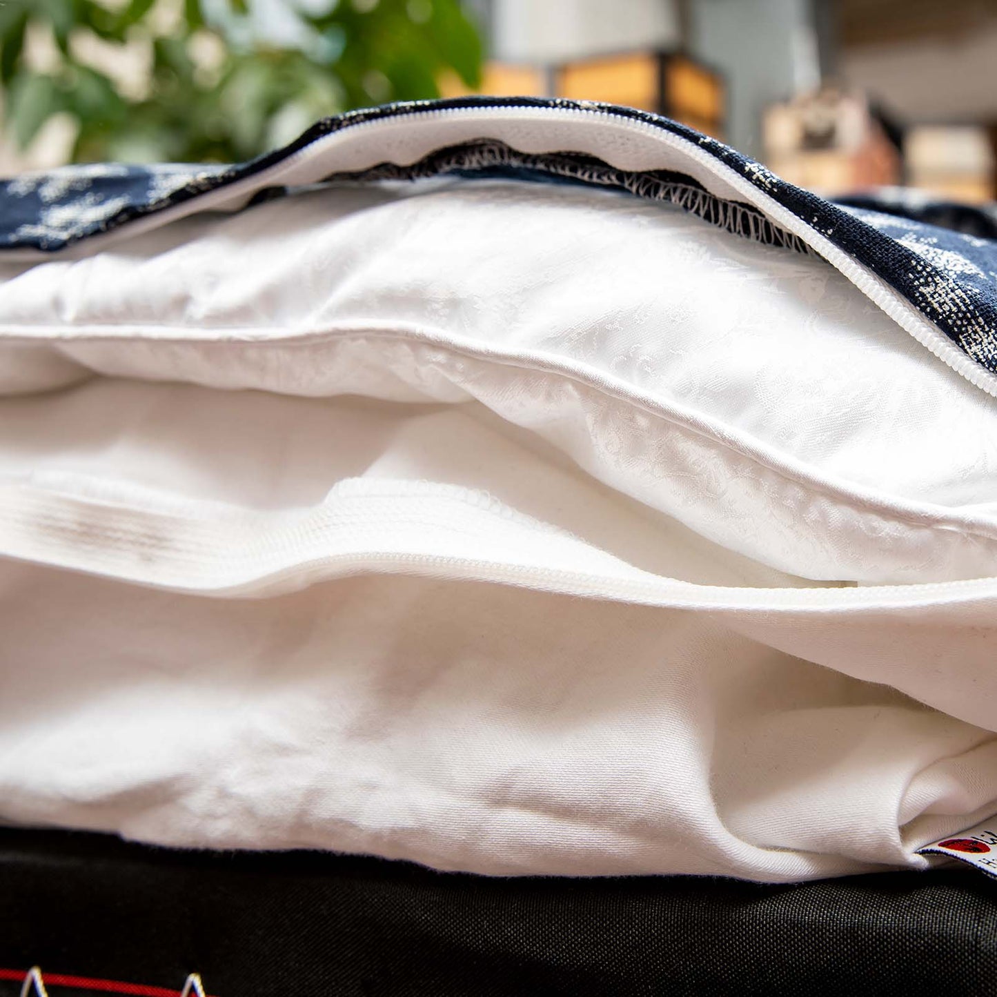 J-Life Hiro Navy Custom Kakefuton with Removable Cover_Kakefutons_Kakefuton with custom cover_Japan Tradition_Sleep System_Handmade__1__2__3__4