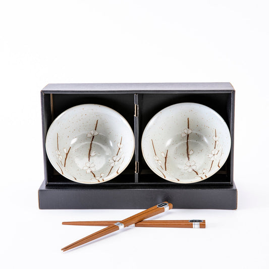 Grey Sakura Blossom Bowls, Set of 2