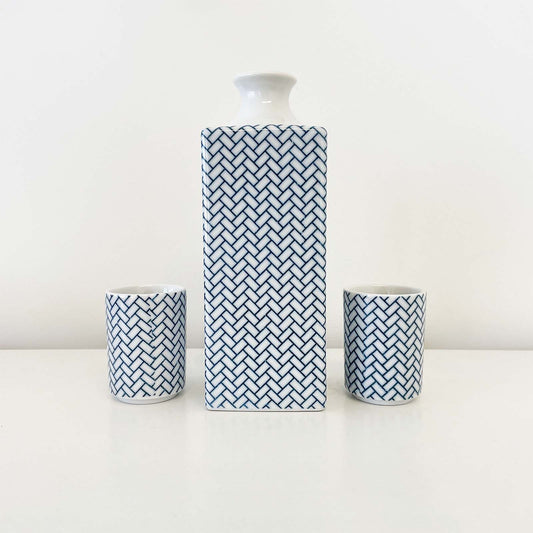 Basketweave Sake Set