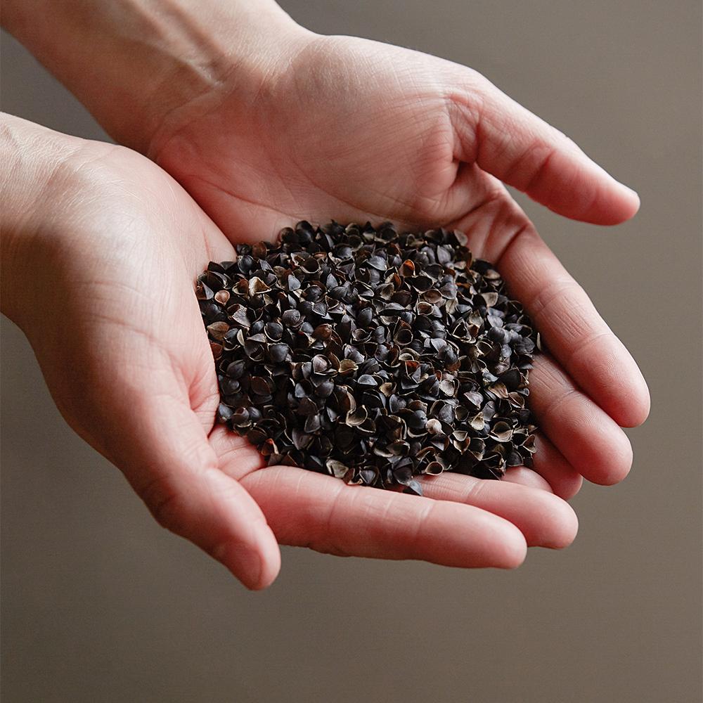 J-Life Saku Black Buckwheat Hull Pillow_Pillows & Shams_Buckwheat Hull Pillow_100% double cleaned organic American fluffy