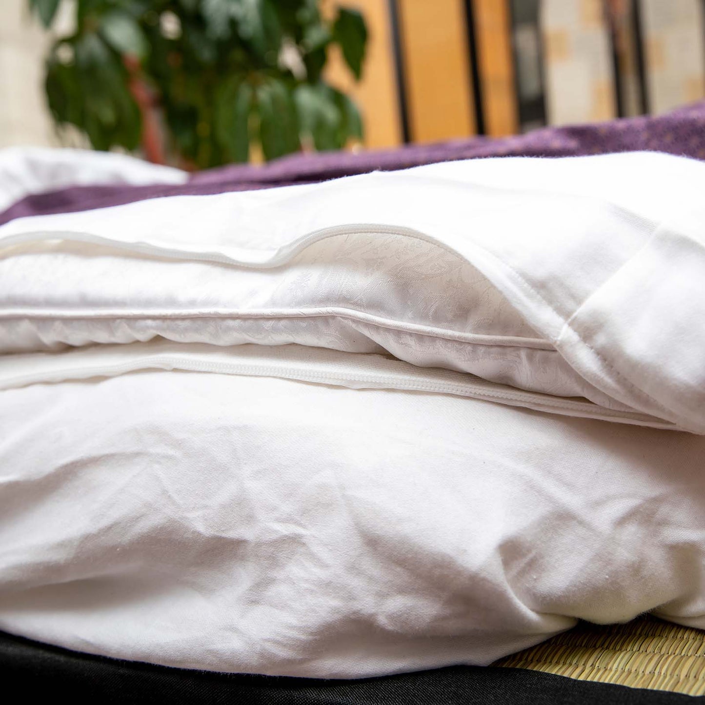 J-Life Asa No Ha Purple #3 Custom Kakefuton with Removable Cover_Kakefutons_Kakefuton with custom cover_Japan Tradition_Sleep System_Handmade__1__2__3__4