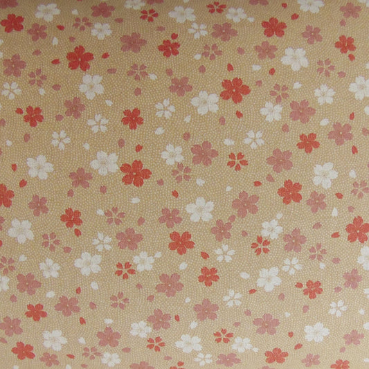 Imported Japanese Fabric - Cherry Blossom Tan_Fabric_Imported from Japan_100% Cotton_Japanese Sleep System