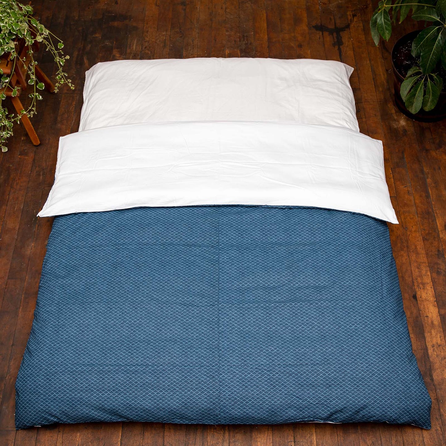 J-Life Nami Blue Custom Kakefuton with Removable Cover_Kakefutons_Kakefuton with custom cover_Japan Tradition_Sleep System