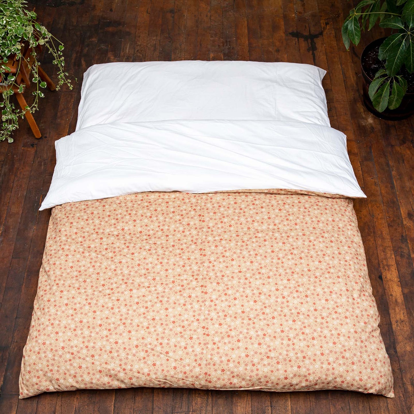 J-Life Cherry Blossom Tan Custom Kakefuton with Removable Cover_Kakefutons_Kakefuton with custom cover_Japan Tradition_Sleep System