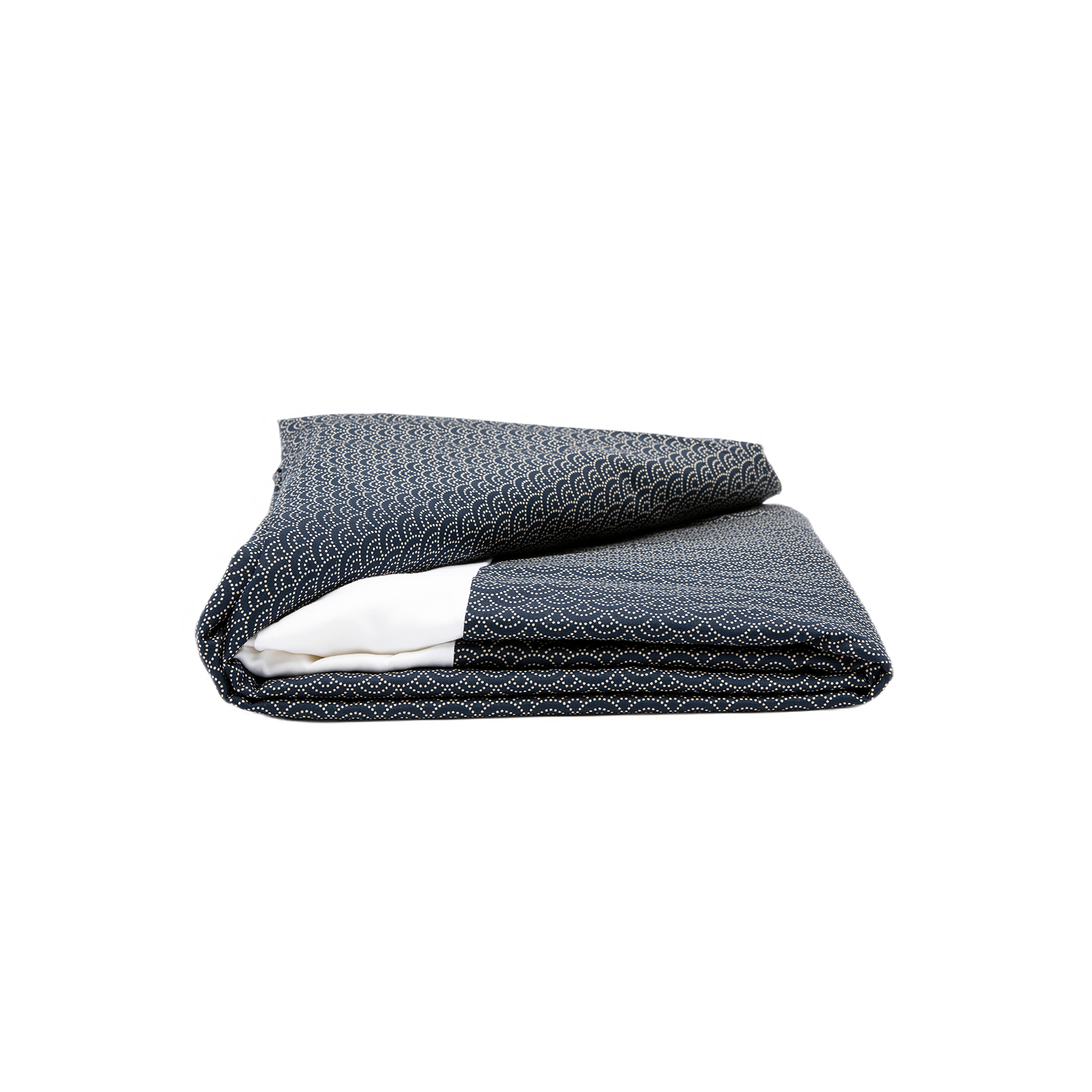 J-Life Seikai Ha Navy Custom Kakefuton with Removable Cover_Kakefutons_Kakefuton with custom cover_Japan Tradition