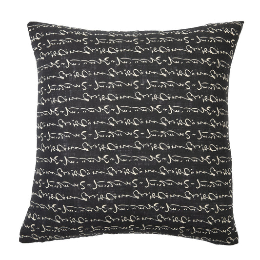 Kanji Black Throw Pillow
