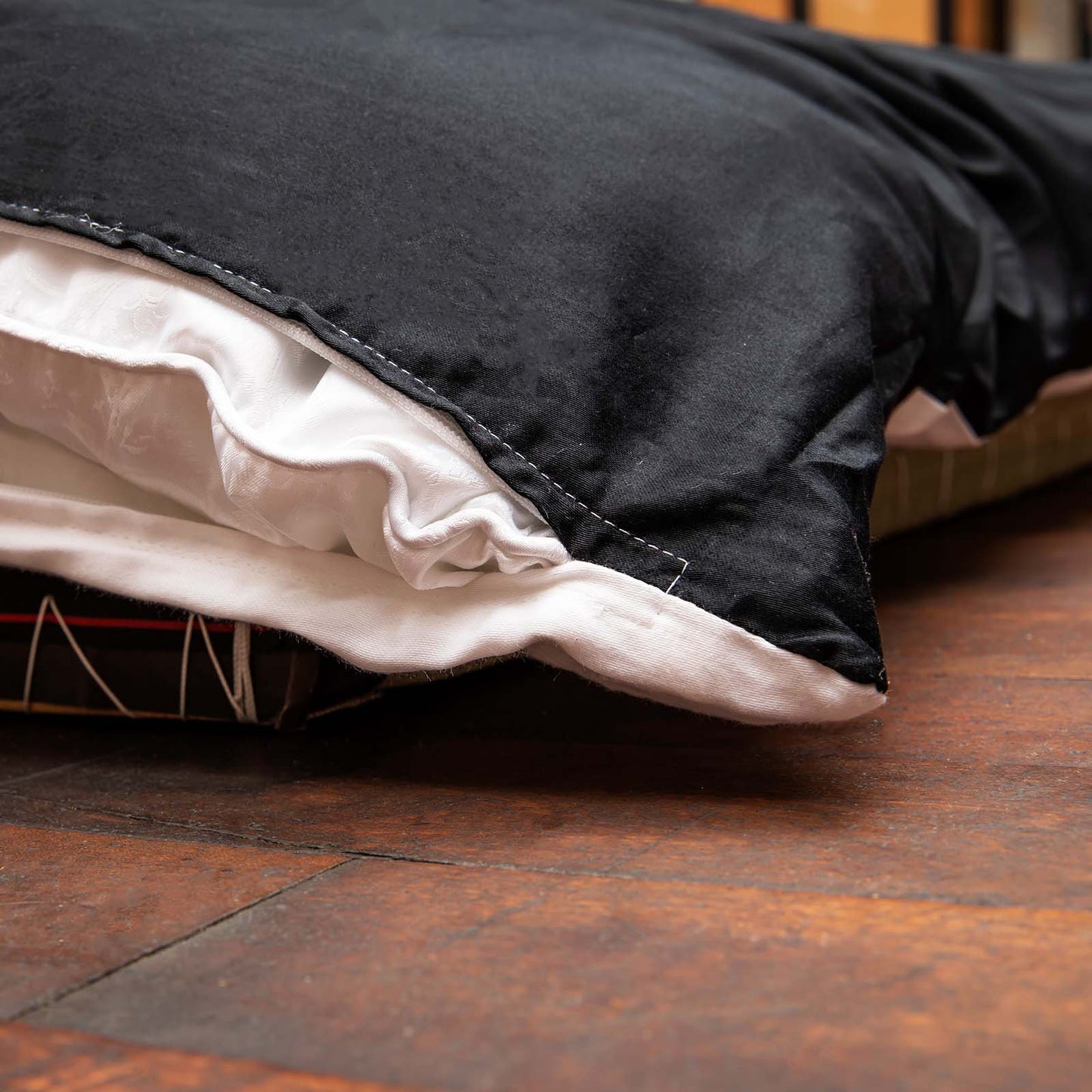 J-Life Black Ultra Sateen Custom Kakefuton with Removable Cover_Kakefutons_Kakefuton with custom cover_Japan Tradition_Sleep System_Handmade__1__2__3__4