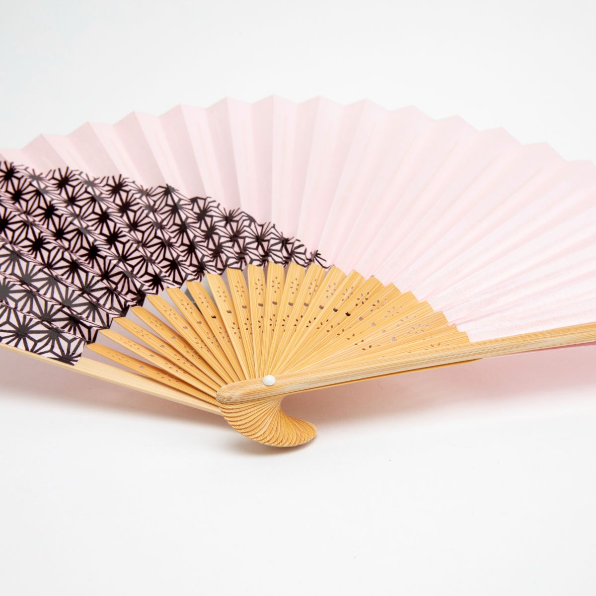 Traditional Japanese Sensu Hand Fan - Asanoha