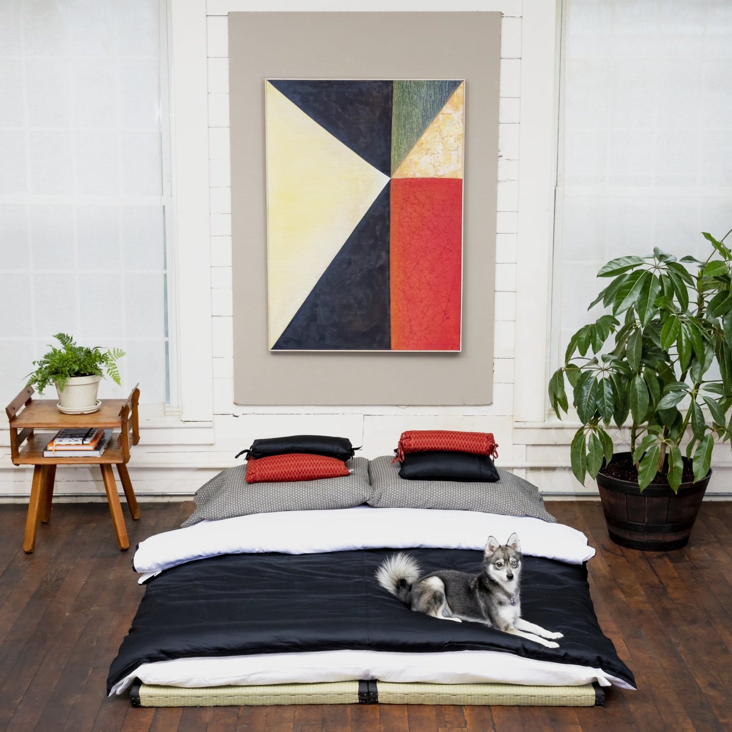 J-Life Black Ultra Sateen Custom Kakefuton with Removable Cover_Kakefutons_Kakefuton with custom cover_Japan Tradition_Sleep System_Handmade