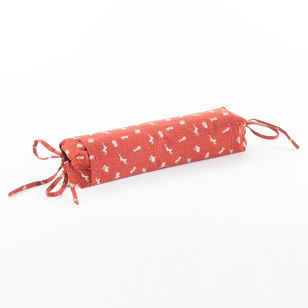 J-Life Usagi "Bunny" Red Buckwheat Hull Pillow_Pillows & Shams_Buckwheat Hull Pillow