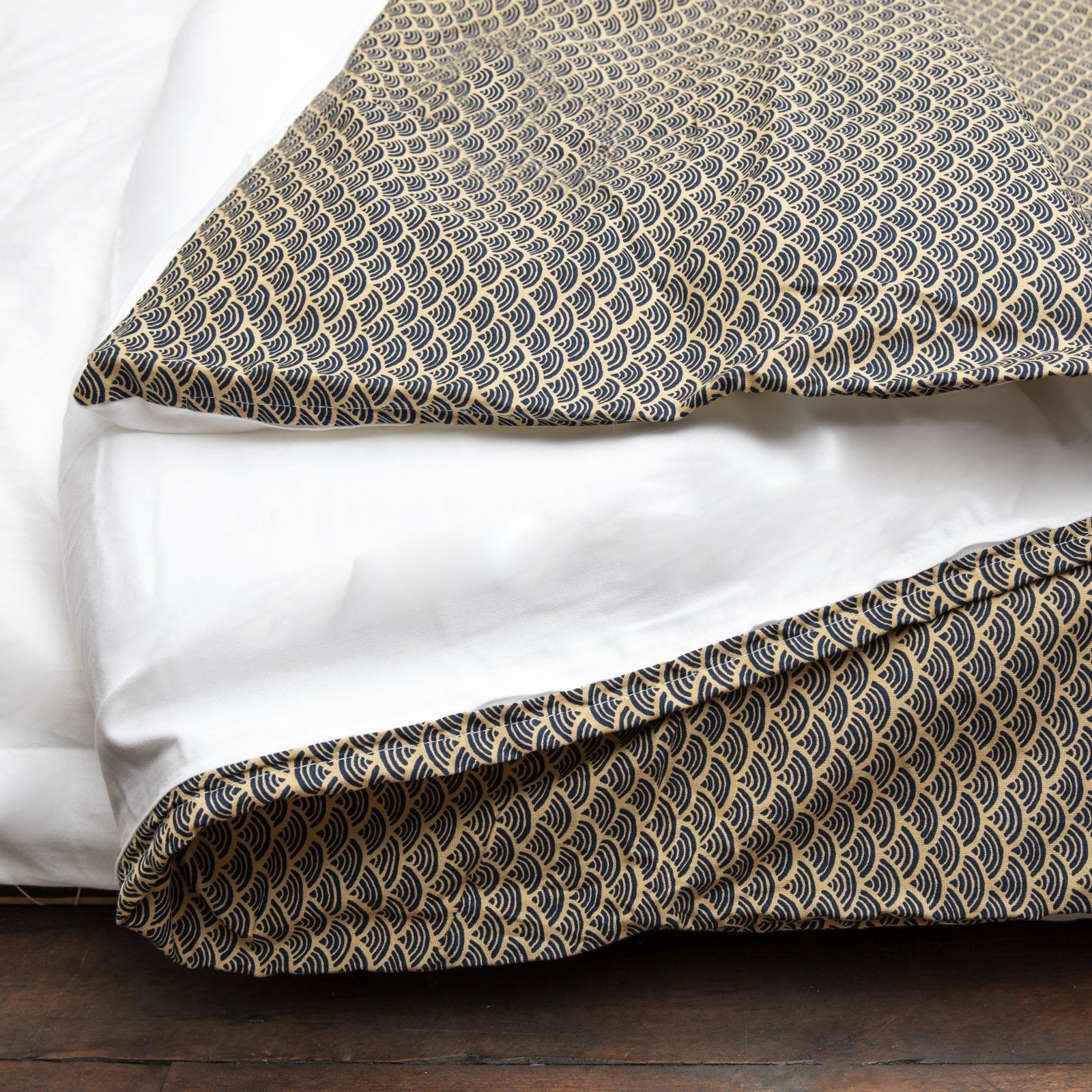 J-Life Nami Navy Custom Kakefuton with Removable Cover_Kakefutons_Kakefuton with custom cover_Japan Tradition_Sleep System_Handmade__1__2