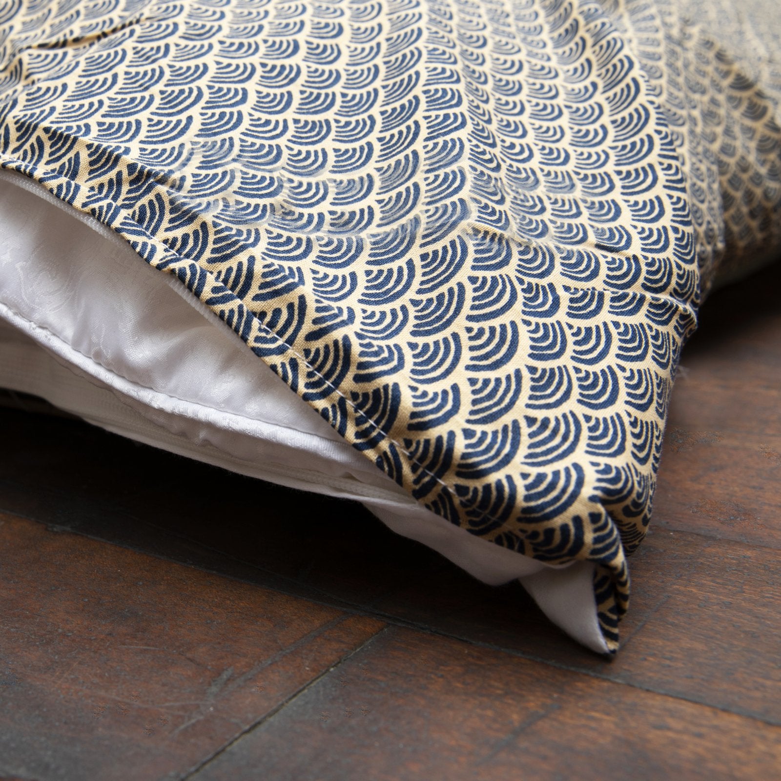 J-Life Nami Navy Custom Kakefuton with Removable Cover_Kakefutons_Kakefuton with custom cover_Japan Tradition_Sleep System_Handmade__1__2__3