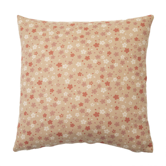 Cherry Blossom Tan Throw Pillow