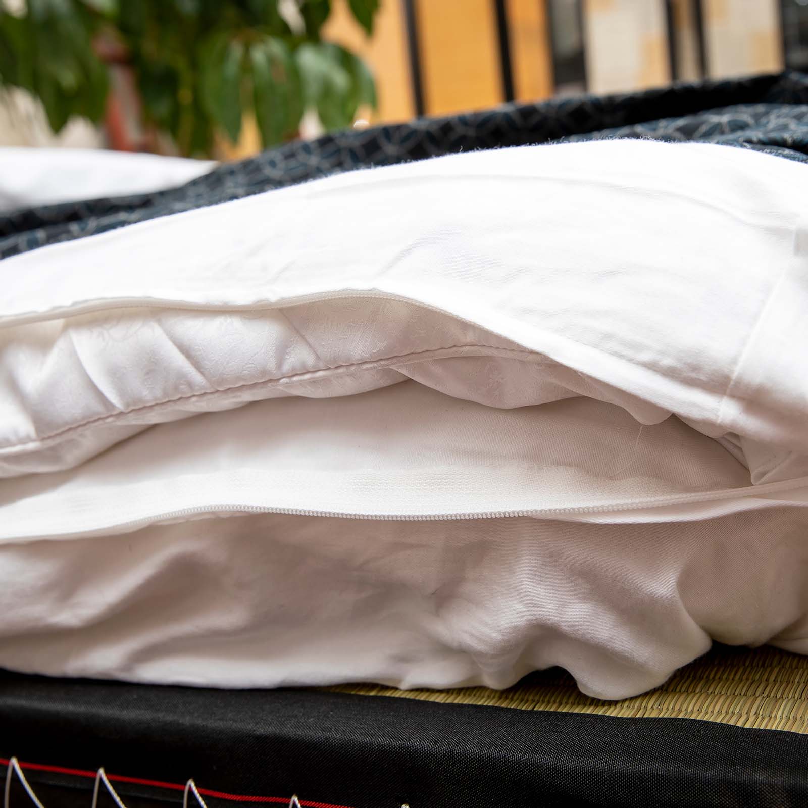 J-Life Marugata Navy Custom Kakefuton with Removable Cover_Kakefutons_Kakefuton with custom cover_Japan Tradition_Sleep System_Handmade__1__2__3__4