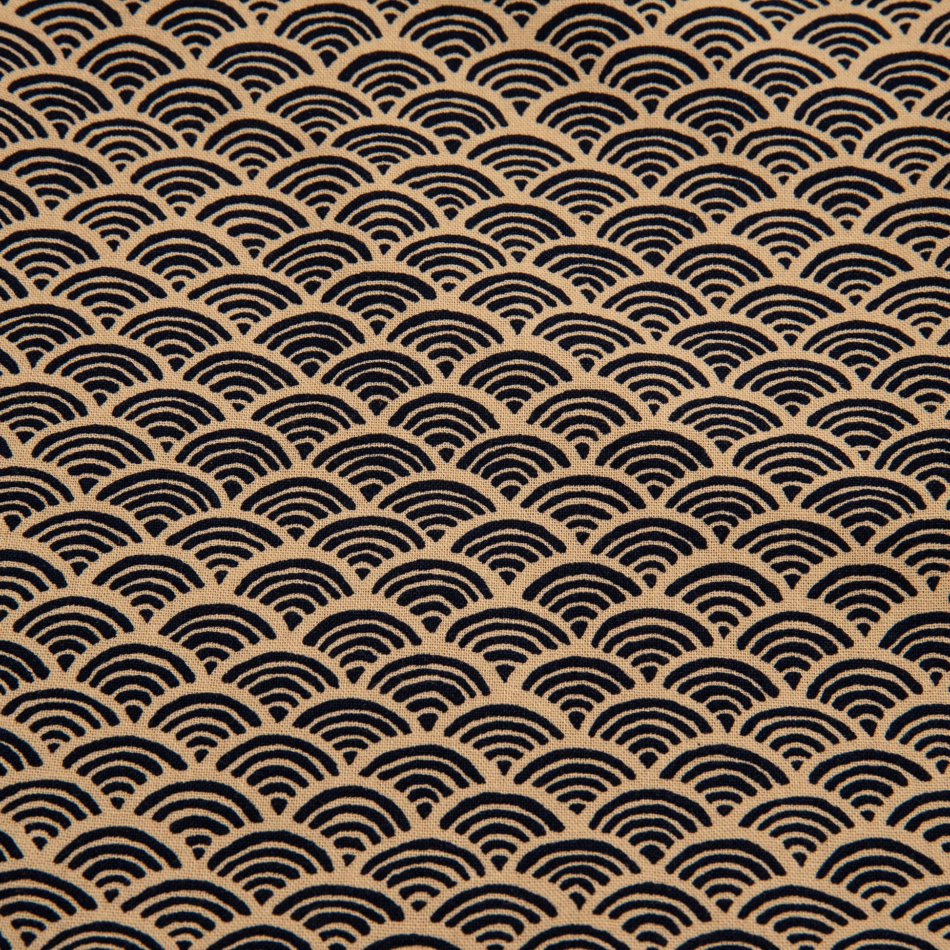Imported Japanese Fabric- Nami Black_Fabric_Imported from Japan_100% Cotton_Japanese Sleep System