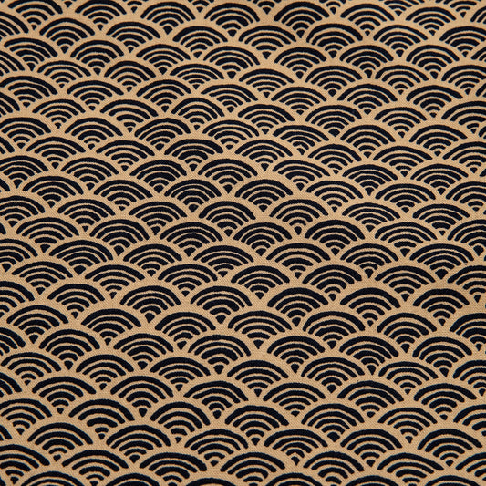 Imported Japanese Fabric- Nami Black_Fabric_Imported from Japan_100% Cotton_Japanese Sleep System