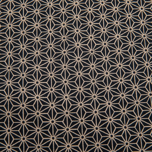 Imported Japanese Fabric - Asa No Ha Black_Fabric_Imported from Japan_100% Cotton_Japanese Sleep System