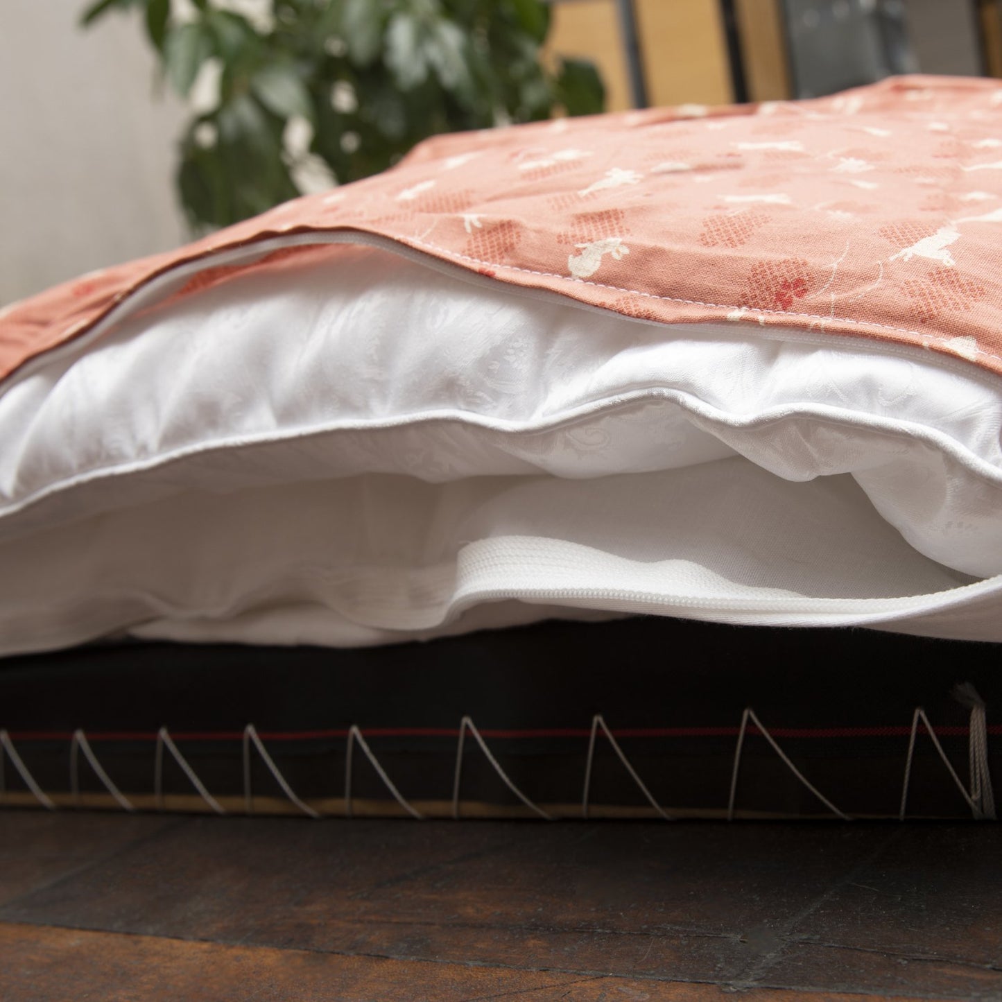 J-Life Usagi Pink Custom Kakefuton with Removable Cover_Kakefutons_Kakefuton with custom cover_Japan Tradition_Sleep System_Handmade__1__2
