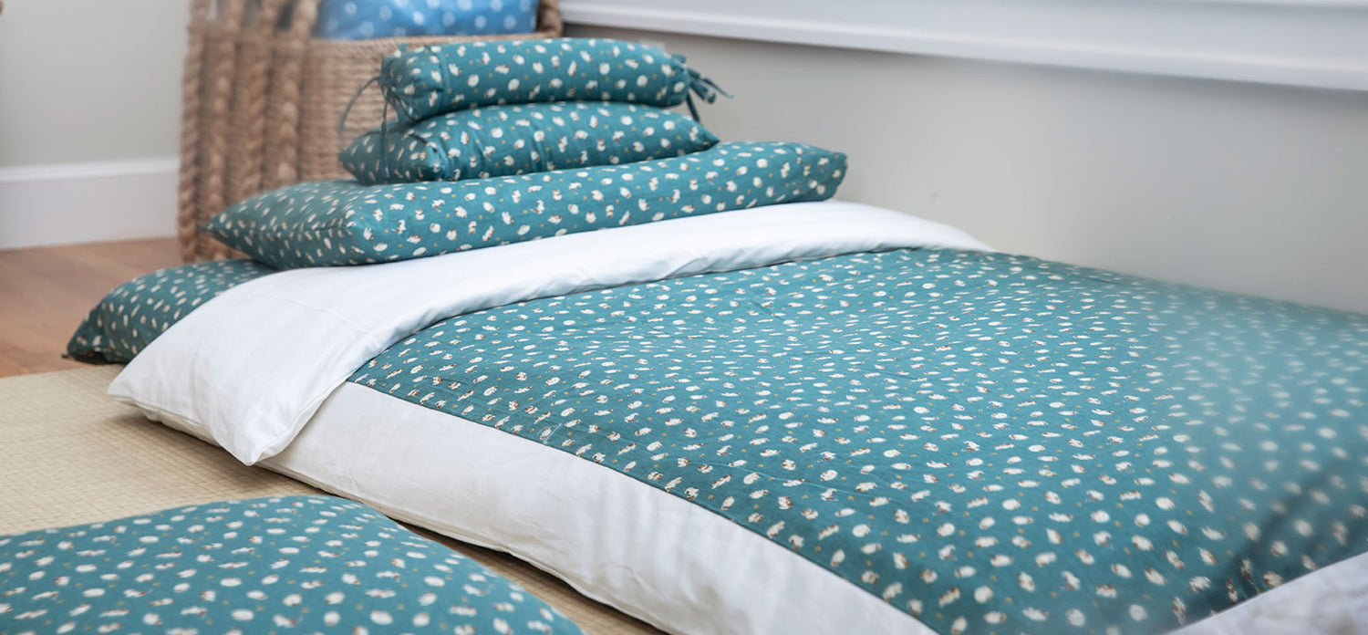 Koneko Blue Cats Bedding Bundle