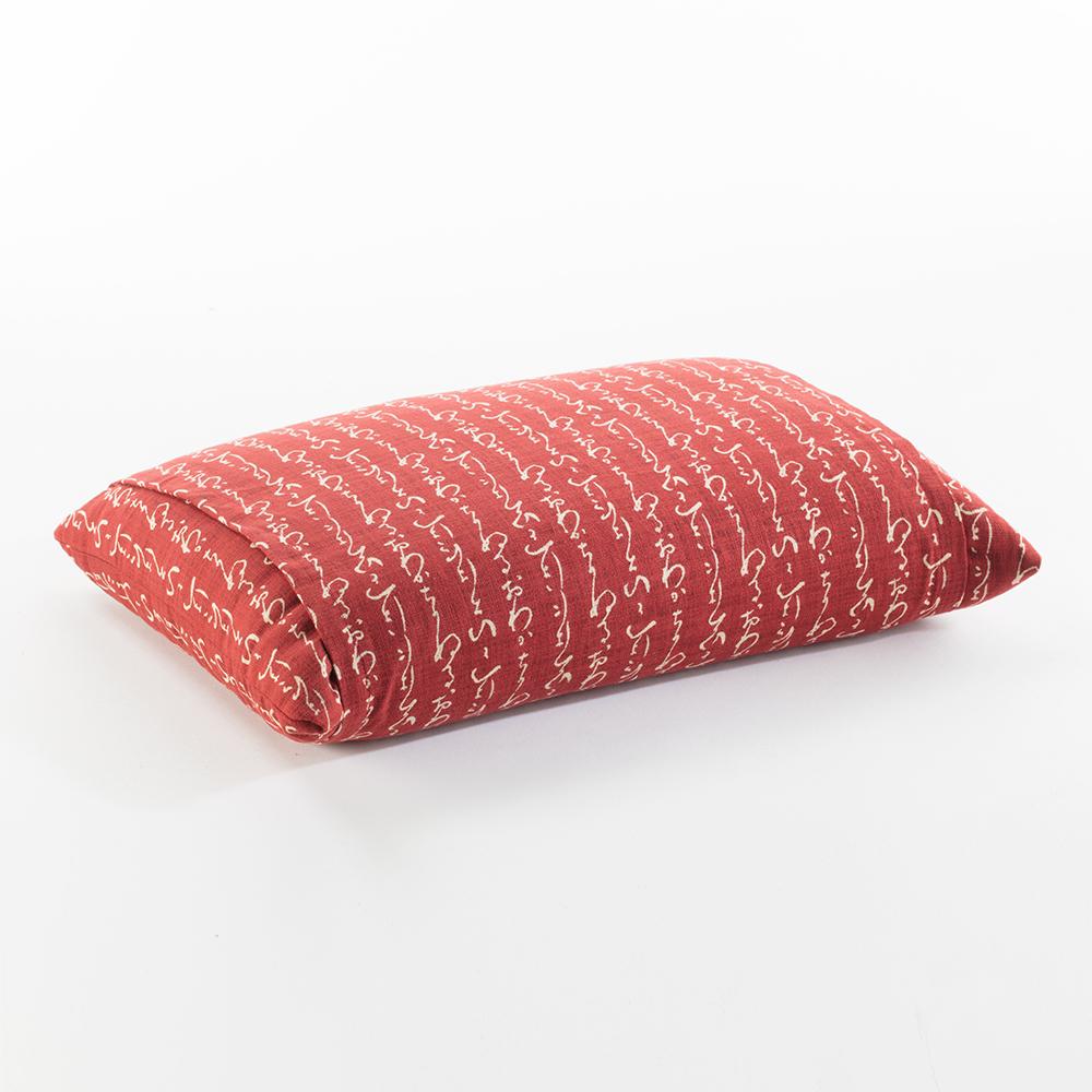 J-Life Kanji Red Buckwheat Hull Pillow_Pillows & Shams