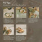 Instructions for using bath flakes with text on a blurred background