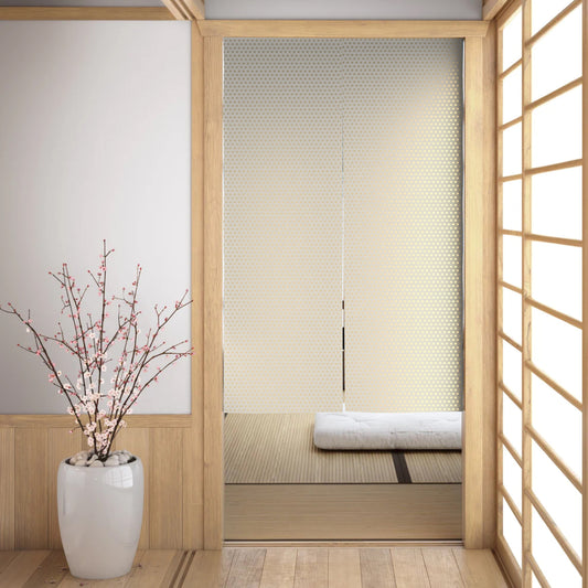 Asa No Ha Gold Sparkle Noren Japanese Door Curtain