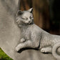 Sleeping Cat Crescent Moon Statue
