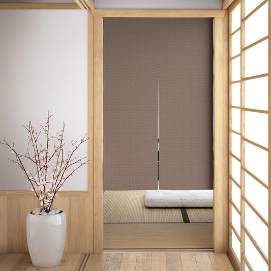 Kurumi Brown Noren Japanese Door Curtain