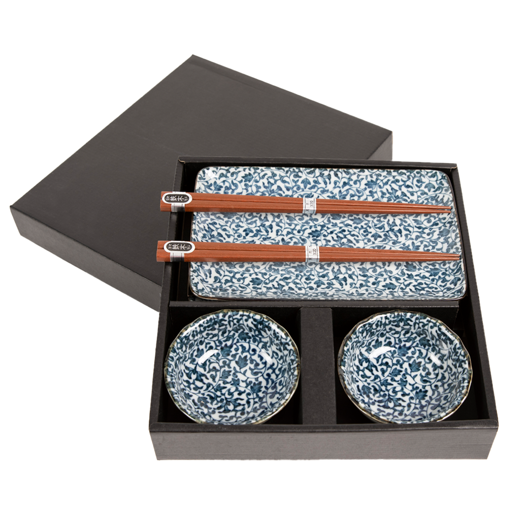 Sushi Set For Two: Floral Pattern