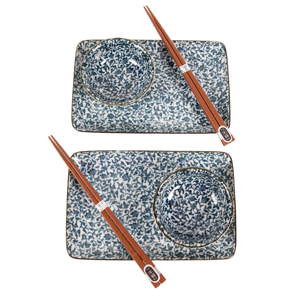 Sushi Set For Two: Floral Pattern