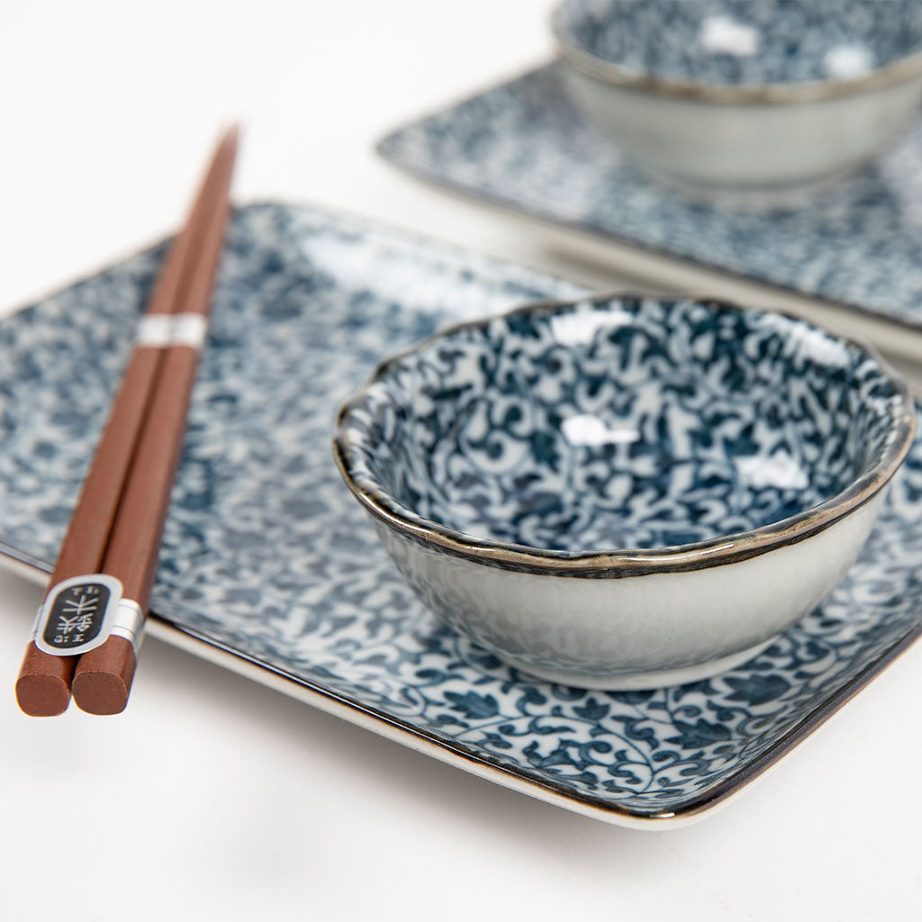 Sushi Set For Two: Floral Pattern