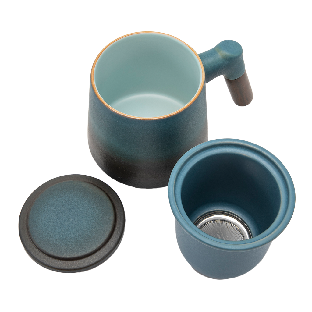Deep Blue Ceramic Tea Infuser Mug – Taraluna - Fair Trade, Organic, Ethical  & American Made Gifts