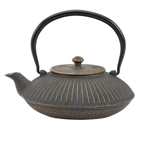 Gold & Gray Cast Iron Teapot