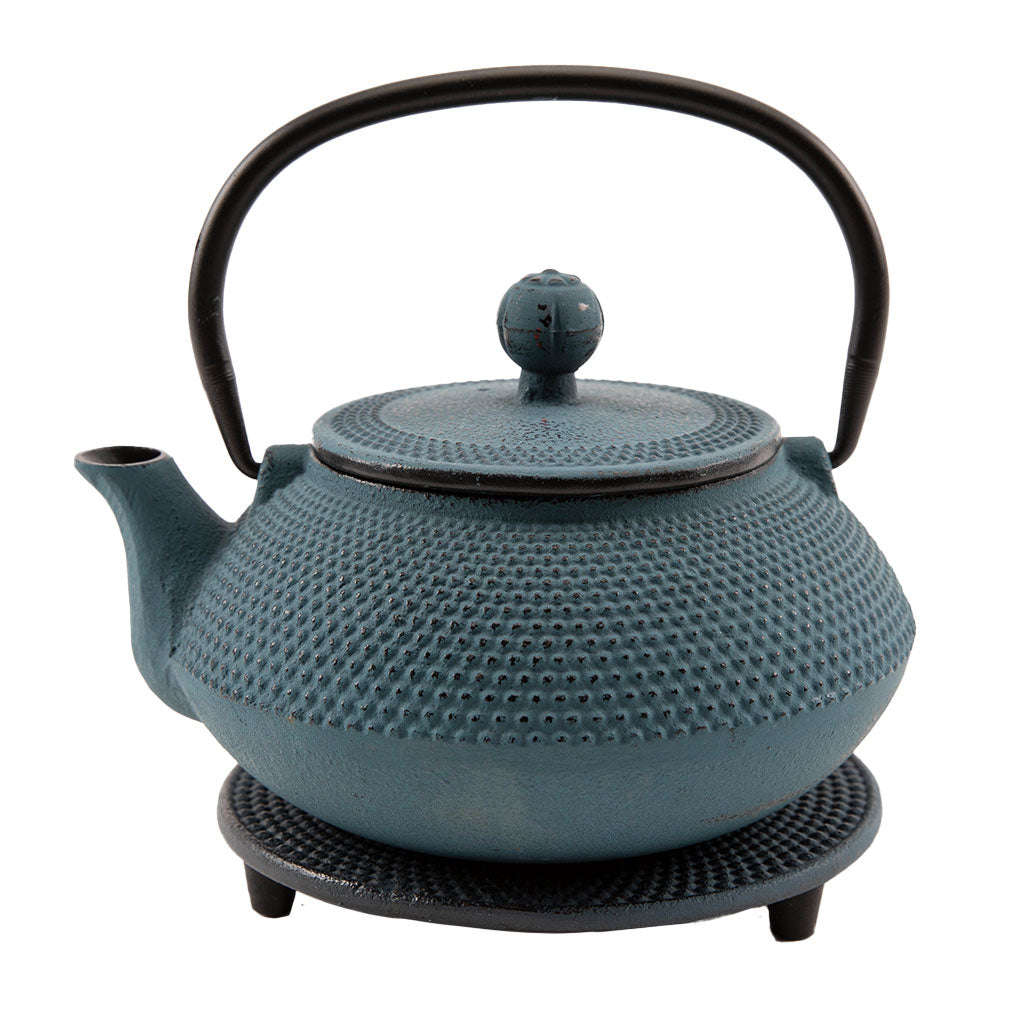 Nanbu Dragonfly Dark outlets Blue Cast Iron Teapot 15 oz.With Blue Trivit.