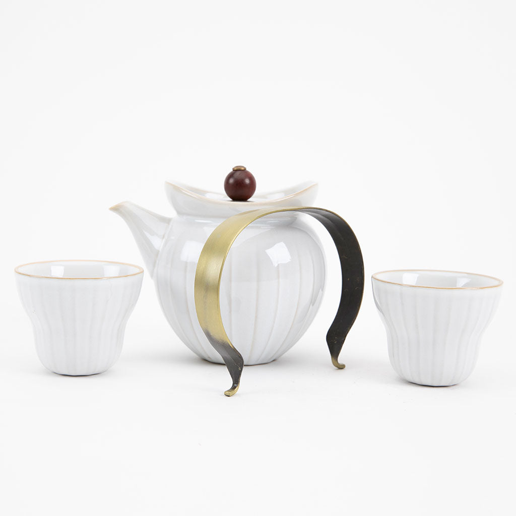 White Teapot and Teacup Set