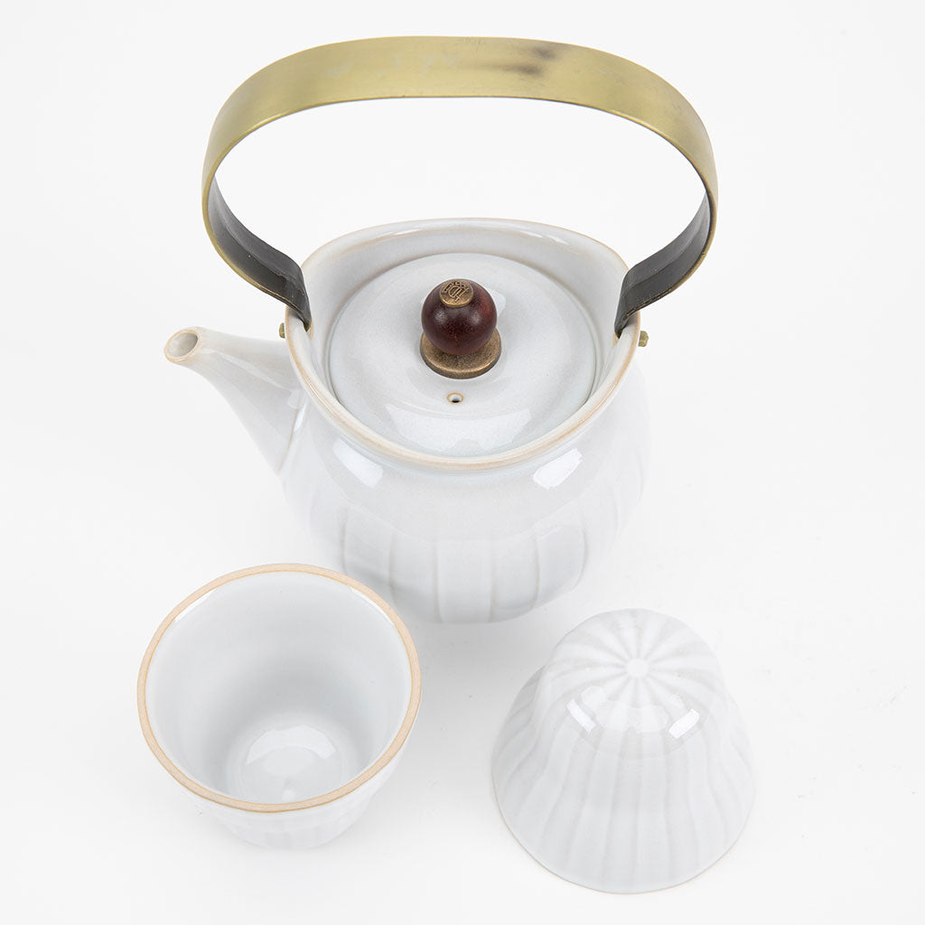 White Teapot and Teacup Set