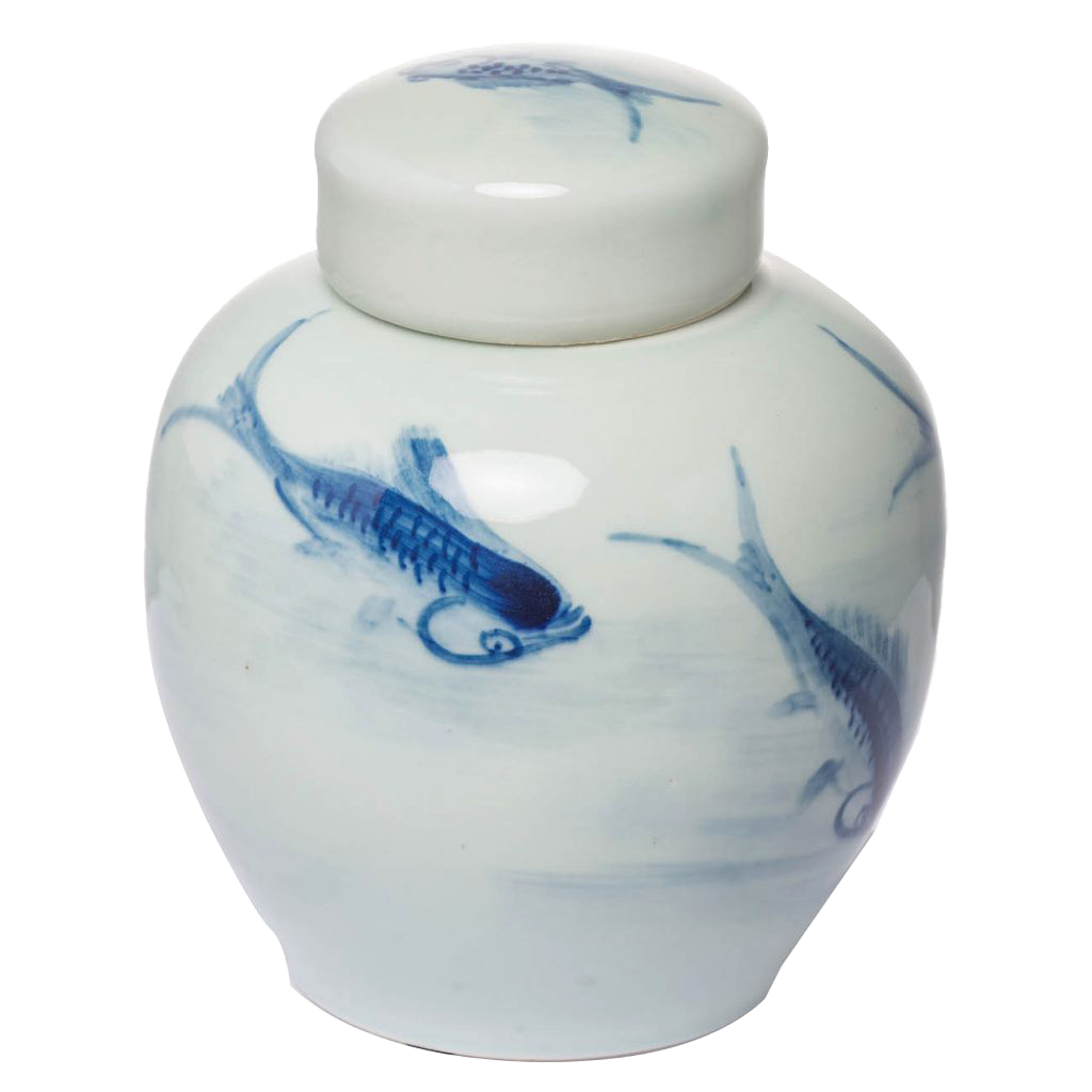 Porcelain Ginger Jar Set - Koi
