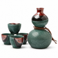 Green Aka Nagashi Japanese Sake Set