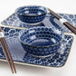 Sushi Set For Two: Indigo and White