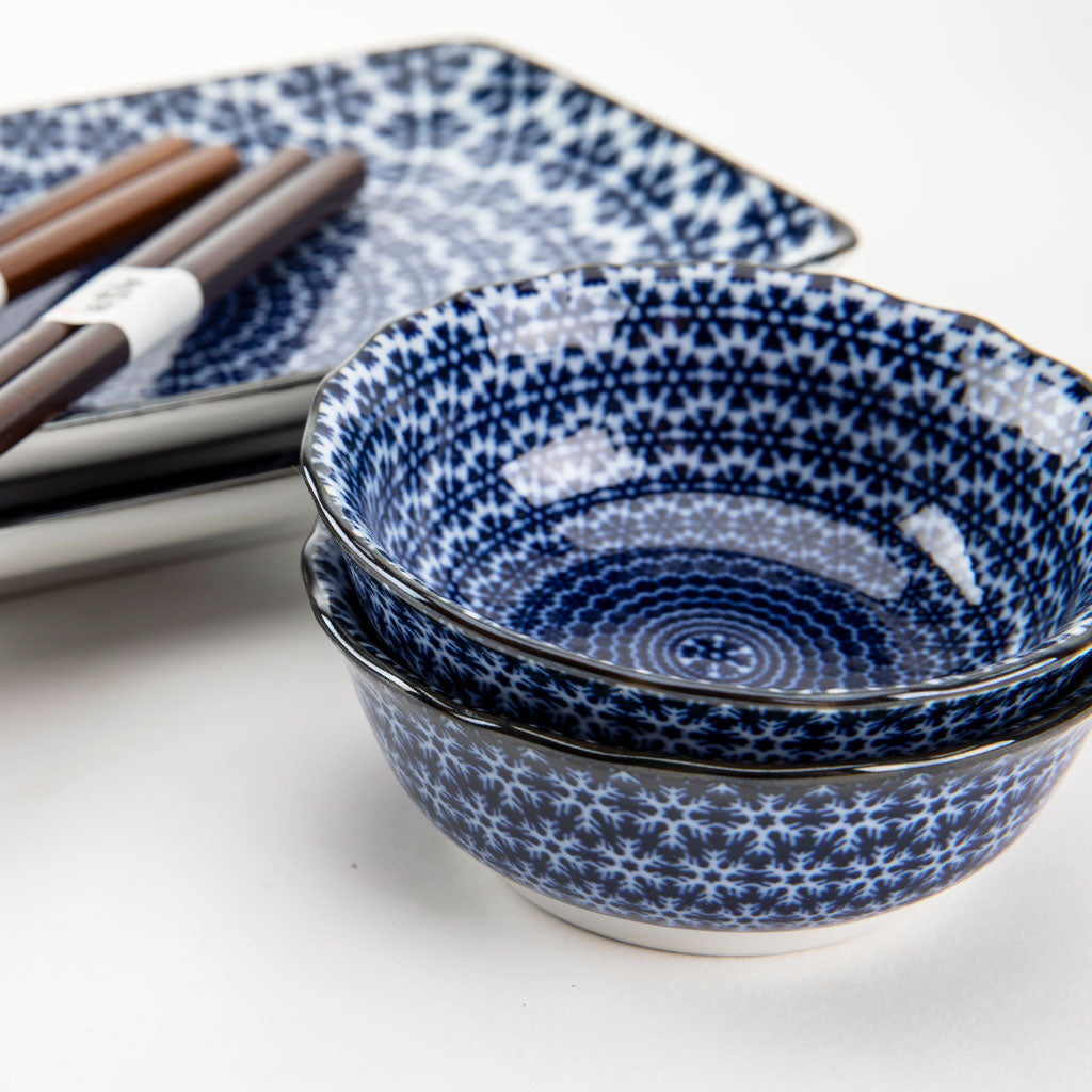 Sushi Set For Two: Indigo and White