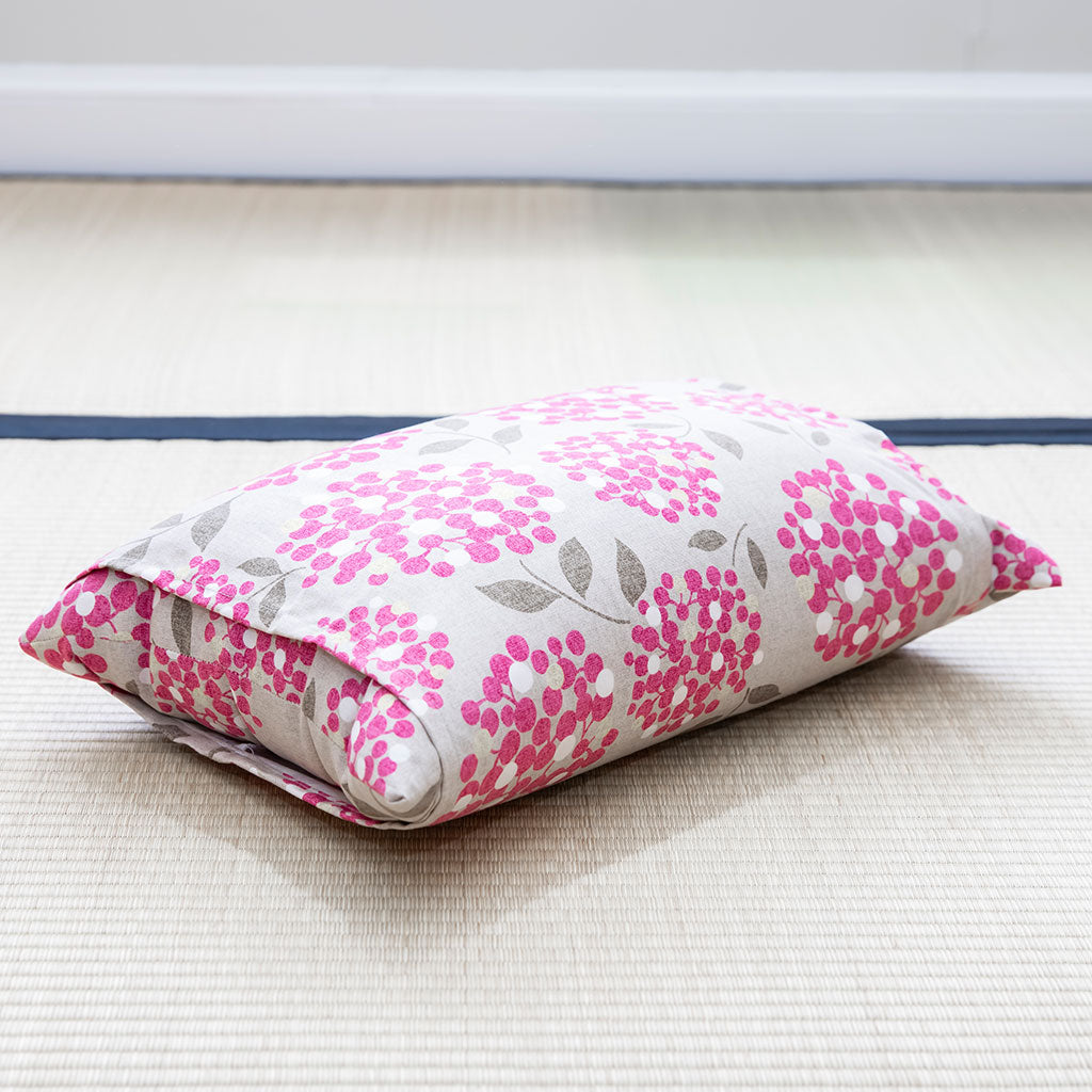 J-Life Ajisai Pink Buckwheat Hull Pillow - COVER ONLY