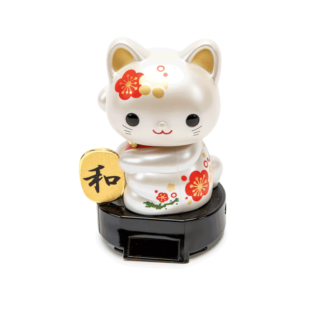 Solar powered waving lucky cat deals