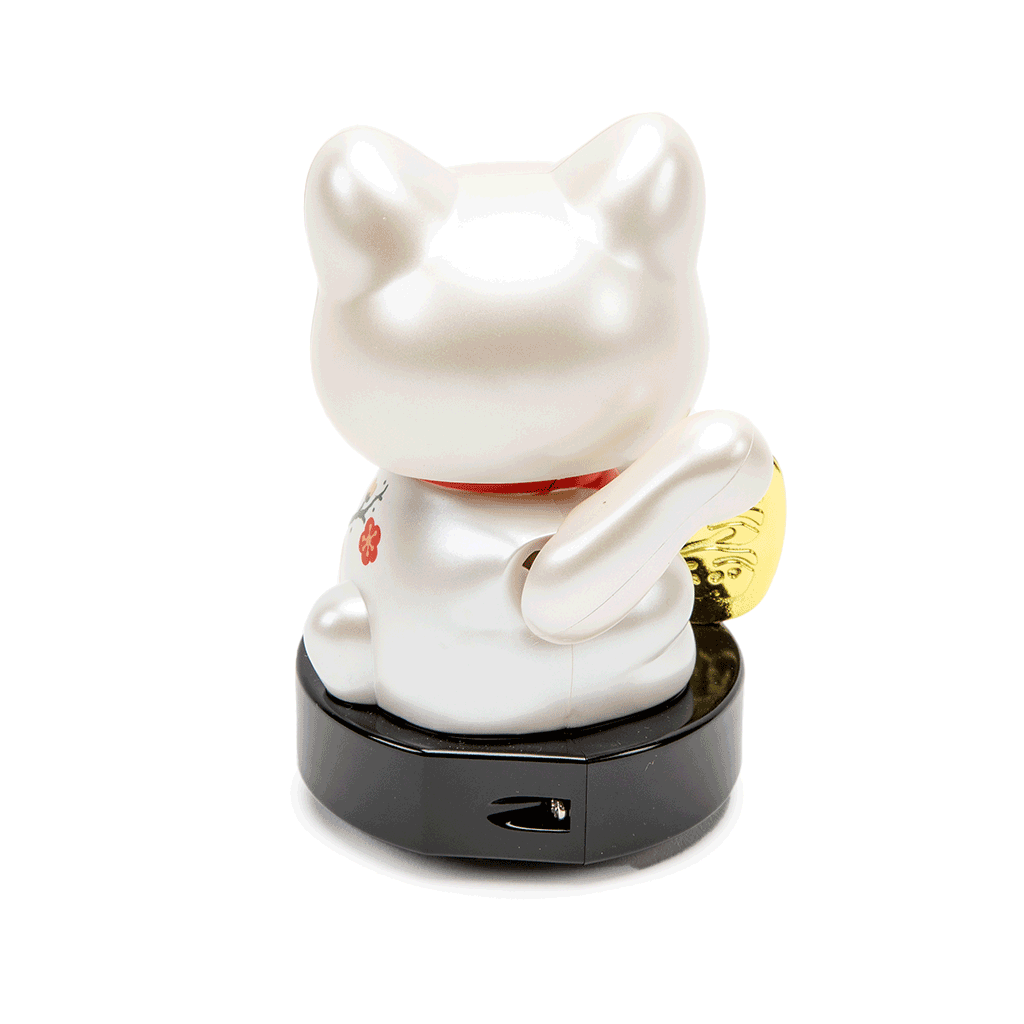 Solar-Powered Waving Maneki Neko - Cherry Blossom