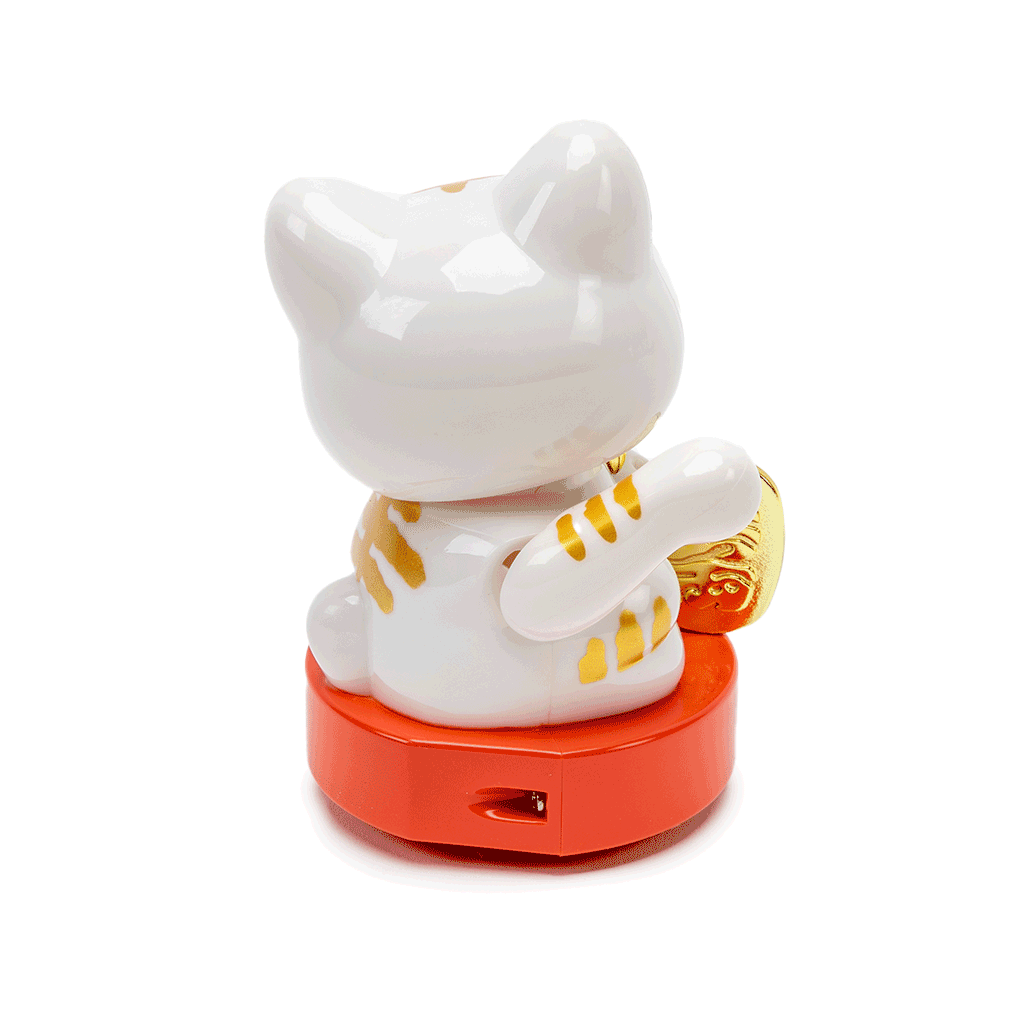 Solar-Powered Waving Maneki Neko - Cherry Blossom