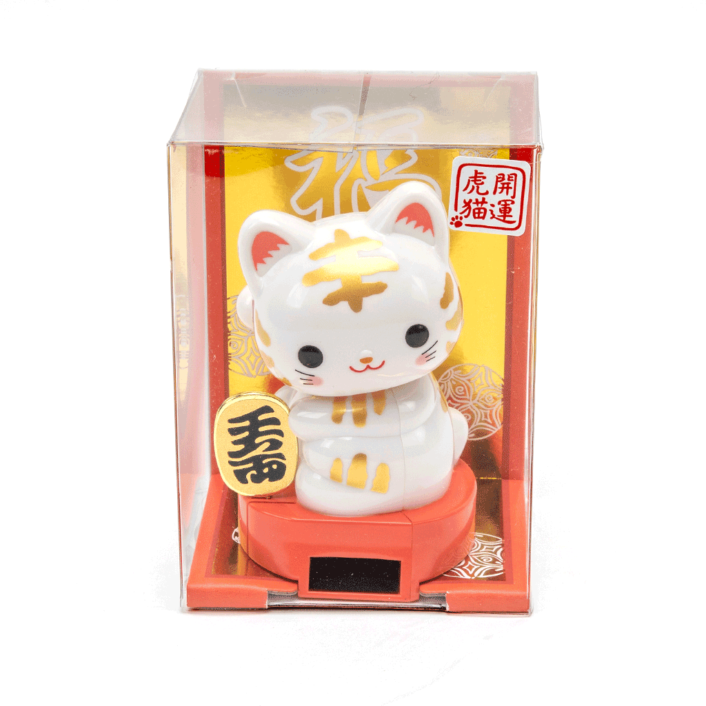 Solar-Powered Waving Maneki Neko Cat Figurine
