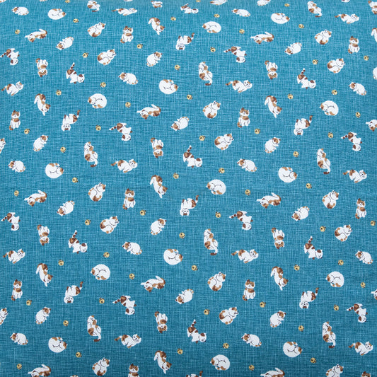 Imported Japanese Fabric - Koneko Blue