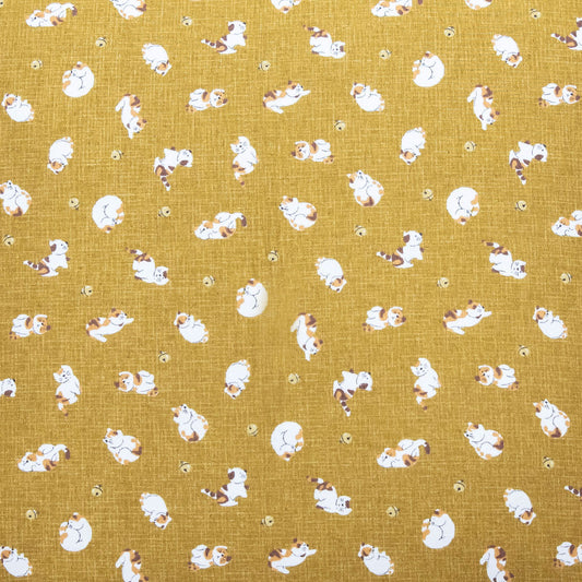 Imported Japanese Fabric - Koneko Gold