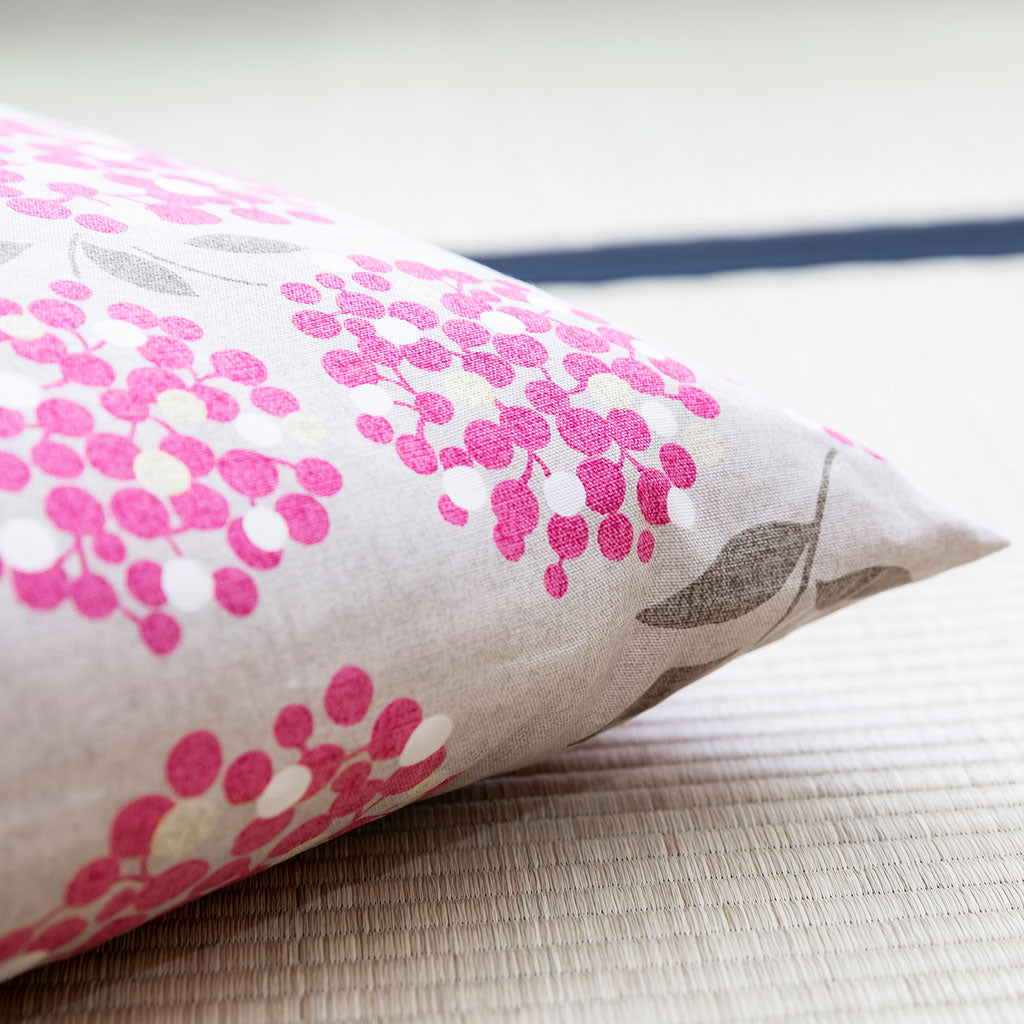 J-Life Ajisai Pink Buckwheat Hull Pillow - COVER ONLY