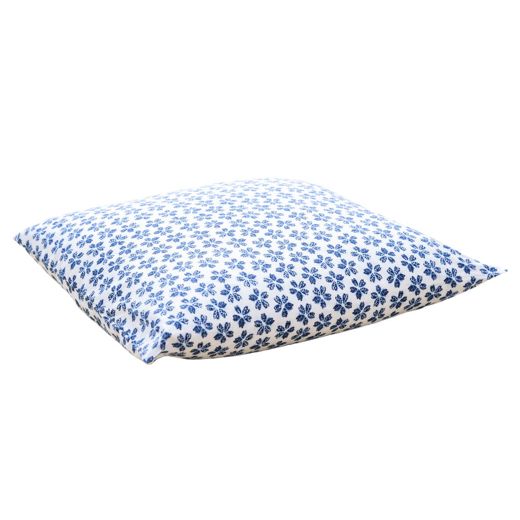 J-Life Plum Blossom Navy Zabuton Floor Pillow - COVER ONLY