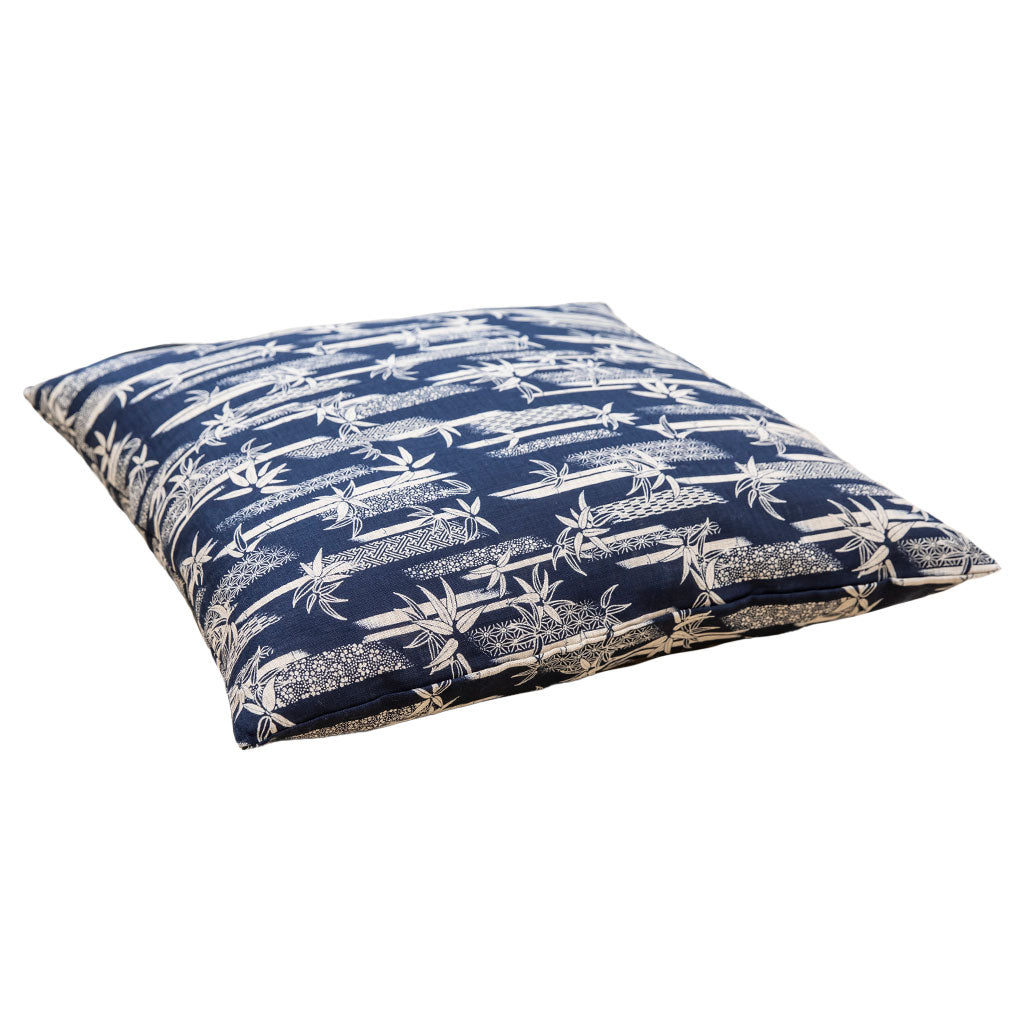 J-Life Takenomori Navy Zabuton Floor Pillow - COVER ONLY